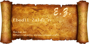 Ebedli Zalán névjegykártya